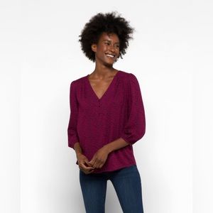 Skies Are Blue Cecelia Button Detail Magenta Blouse Medium